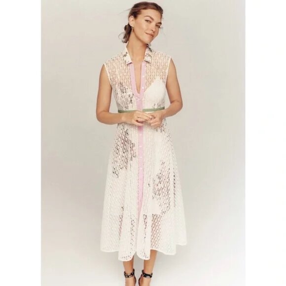 Anthropologie Dresses & Skirts - Anthropologie X Tracy Reece 2- Piece Cherry Blossom Midi Shirtdress